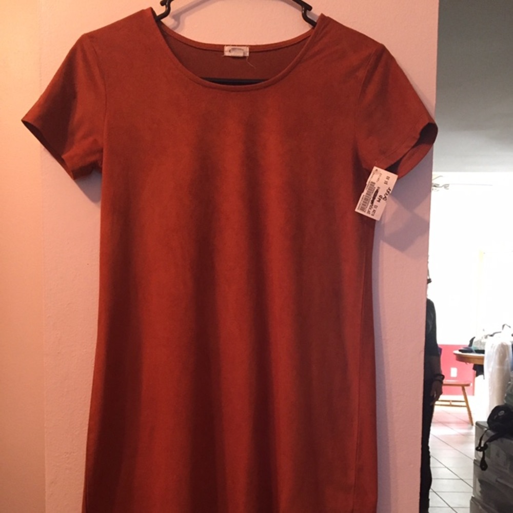 Faux suede dress